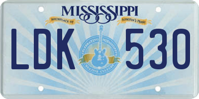 MS license plate LDK530