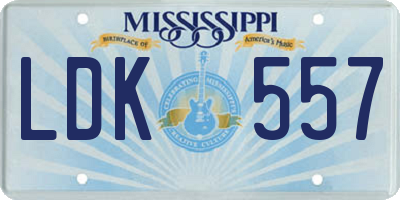 MS license plate LDK557