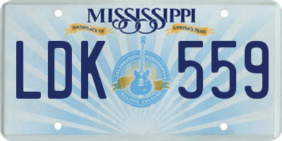 MS license plate LDK559