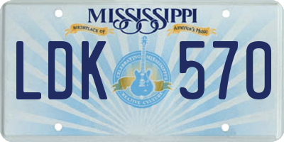 MS license plate LDK570