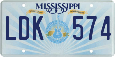 MS license plate LDK574