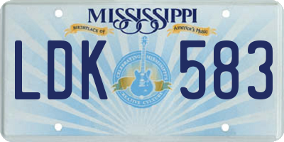 MS license plate LDK583