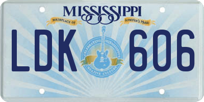 MS license plate LDK606