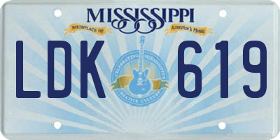 MS license plate LDK619
