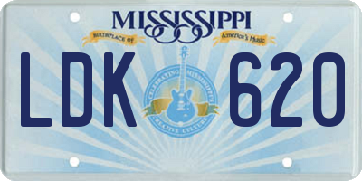 MS license plate LDK620