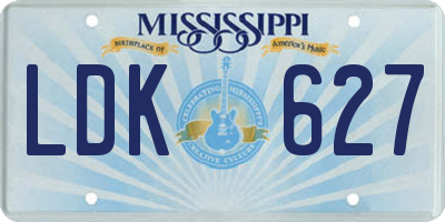 MS license plate LDK627