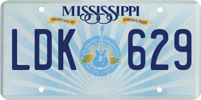 MS license plate LDK629