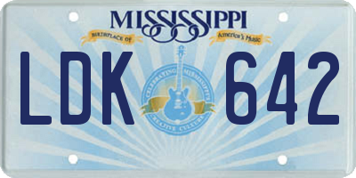 MS license plate LDK642