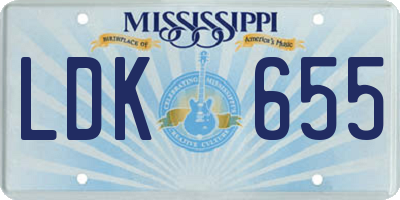 MS license plate LDK655