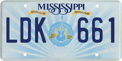 MS license plate LDK661