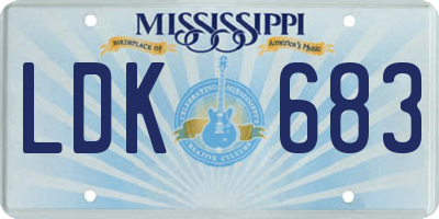 MS license plate LDK683