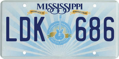 MS license plate LDK686
