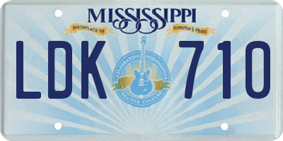 MS license plate LDK710