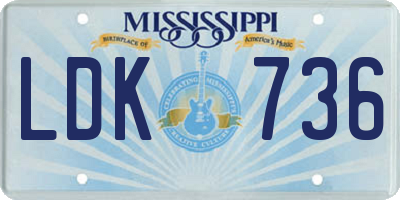 MS license plate LDK736