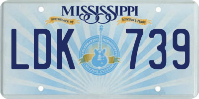 MS license plate LDK739