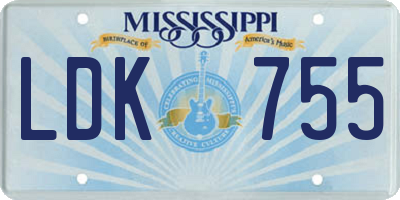 MS license plate LDK755