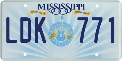 MS license plate LDK771