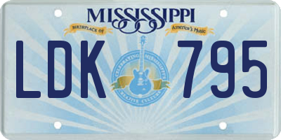 MS license plate LDK795