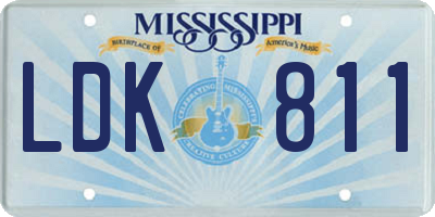 MS license plate LDK811