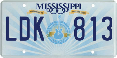MS license plate LDK813