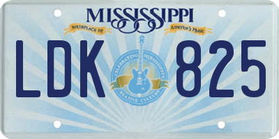 MS license plate LDK825