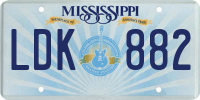 MS license plate LDK882