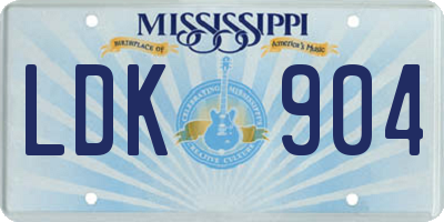 MS license plate LDK904