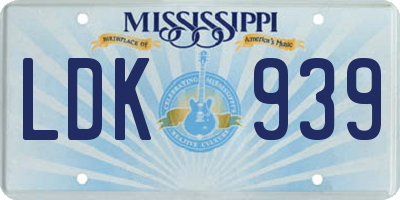 MS license plate LDK939