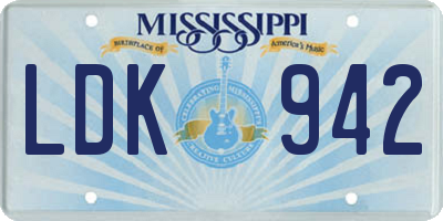 MS license plate LDK942