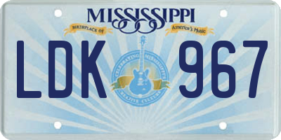 MS license plate LDK967