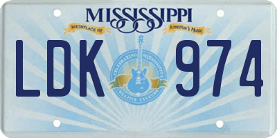 MS license plate LDK974