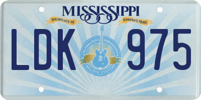 MS license plate LDK975