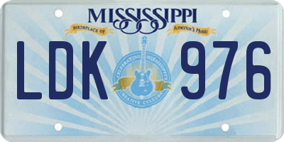MS license plate LDK976