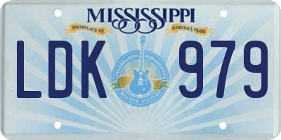 MS license plate LDK979