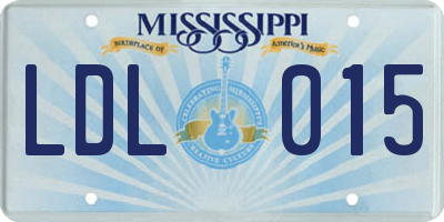 MS license plate LDL015