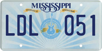 MS license plate LDL051