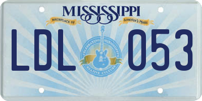 MS license plate LDL053