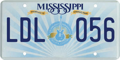 MS license plate LDL056