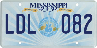 MS license plate LDL082