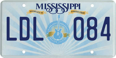 MS license plate LDL084