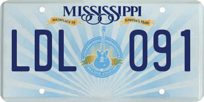 MS license plate LDL091