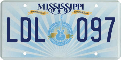 MS license plate LDL097