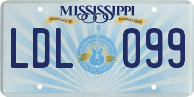 MS license plate LDL099