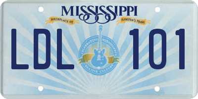 MS license plate LDL101