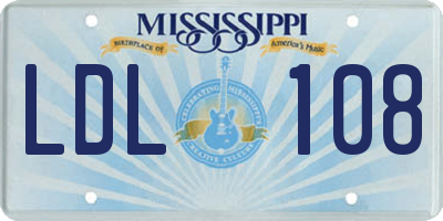 MS license plate LDL108