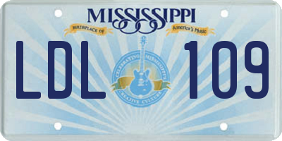 MS license plate LDL109
