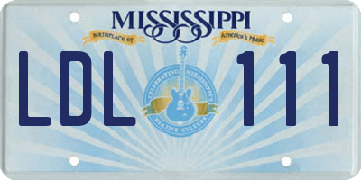 MS license plate LDL111