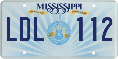 MS license plate LDL112