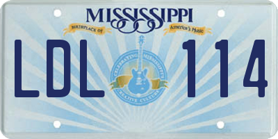 MS license plate LDL114