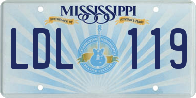 MS license plate LDL119